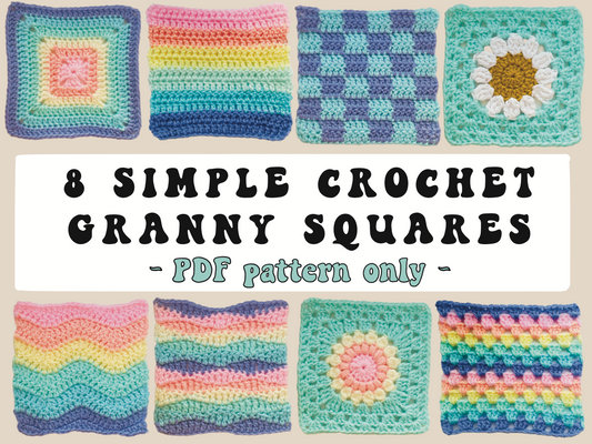 8 SIMPLE GRANNY SQUARES BUNDLE (PDF PATTERN)