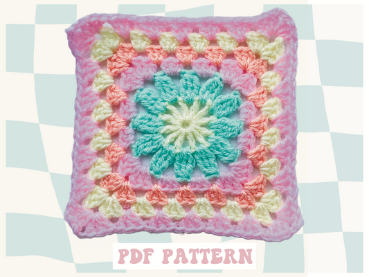 RETRO FLOWER GRANNY SQUARE PATTERN (PDF ONLY)