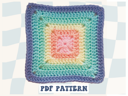 SOLID SQUARE GRANNY SQUARE PATTERN (PDF ONLY)