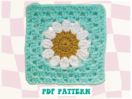 DAISY FLOWER GRANNY SQUARE PATTERN (PDF ONLY)