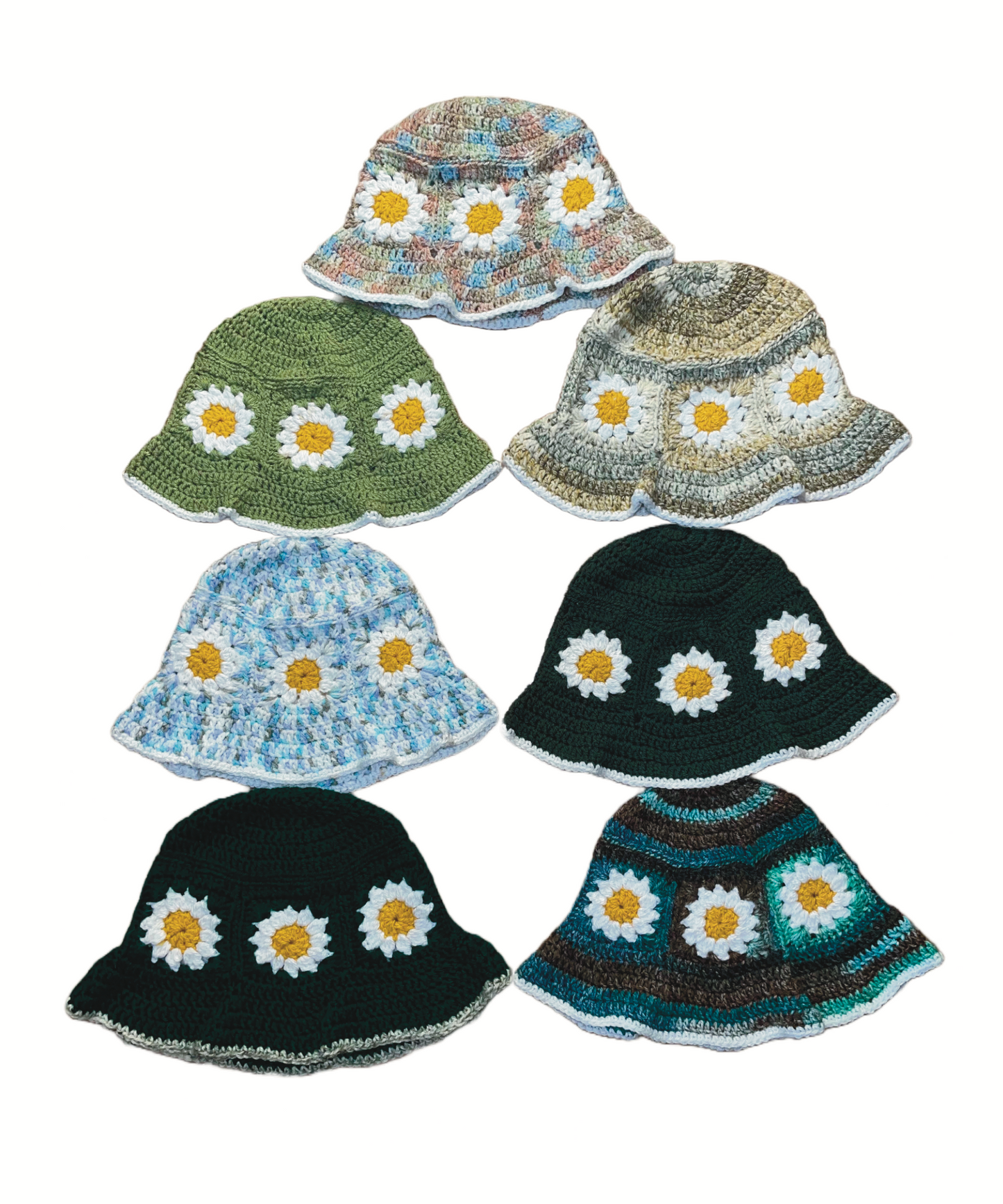 DAISY CROCHET WINTER BUCKET HAT (adult)